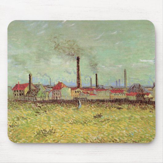 Factories in Asnieres door Vincent van Gogh Muismat (Voorkant)