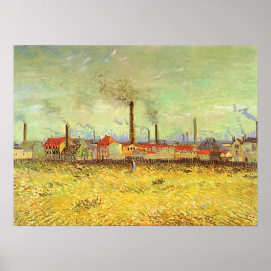 Factories in Asnieres door Vincent van Gogh Poster (Voorkant)
