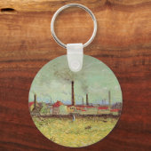 Factories in Asnieres door Vincent van Gogh Sleutelhanger (Voorkant)