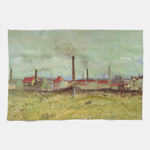 Factories in Asnieres door Vincent van Gogh Theedoek