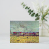 Factories in Asnières, Vincent van Gogh Briefkaart (Staand voorkant)