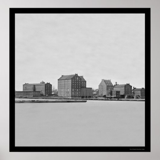 Factories op de James River in Richmond, VA 1865 Poster (Voorkant)