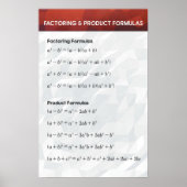 Factoring & Product Polynomials - Wiskunde Poster (Voorkant)