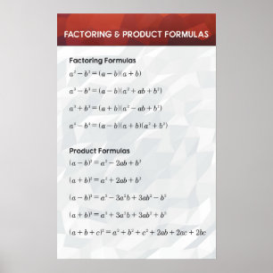 Factoring & Product Polynomials - Wiskunde Poster