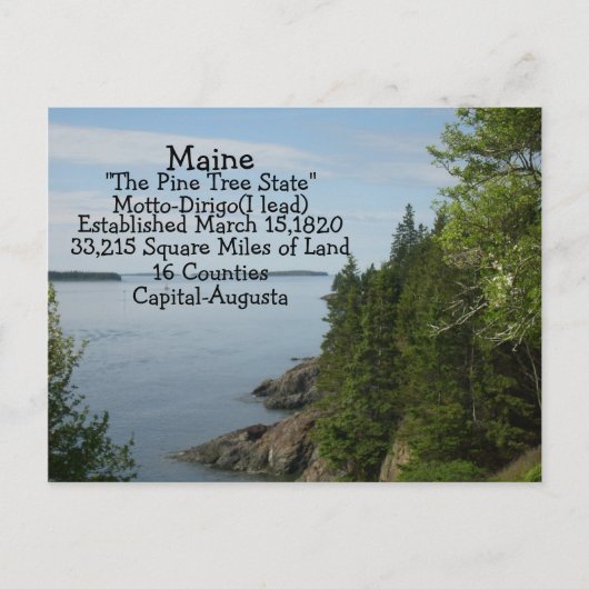 Facts of Maine Postcard Briefkaart (Voorkant)
