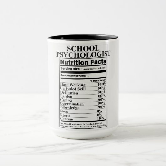 Facts van de schoolpsycholoog Nutrition Mok (Midden)