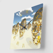 Facturen op surrealistische scène vierkante klok (Hoek)