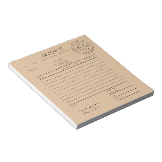 Factuur Custom Kraft Bakery Notitieblok (Schuin)