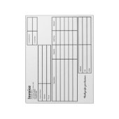 Factuur in zwart-wit Simple Business-Sjabloon Notitieblok (Linkerzijde)