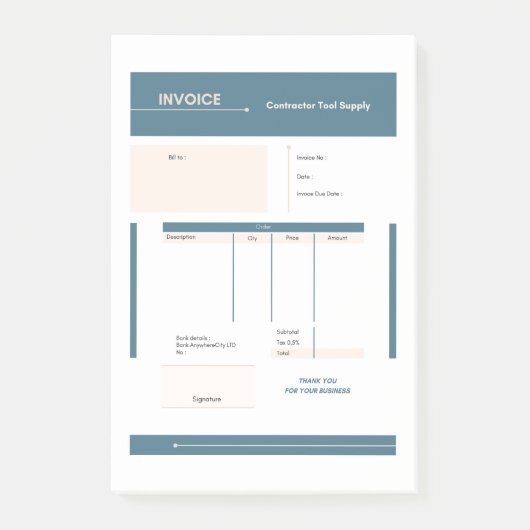 factuur post-it® notes (Voorkant)