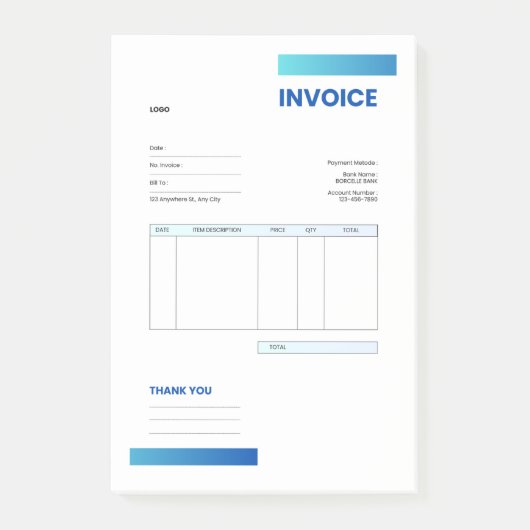 factuur post-it® notes (Voorkant)