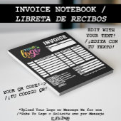 Factuur QR Code Logo Modern Zwart Wit Regenboog Notitieblok