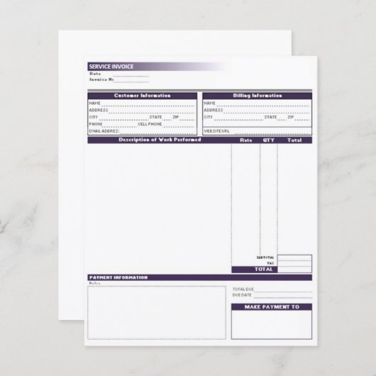 Factuur-sjabloon (Voorkant / Achterkant)