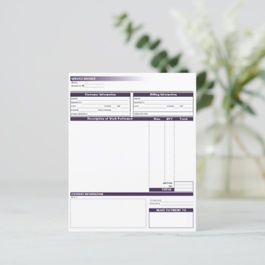 Factuur-sjabloon (Staand voorkant)