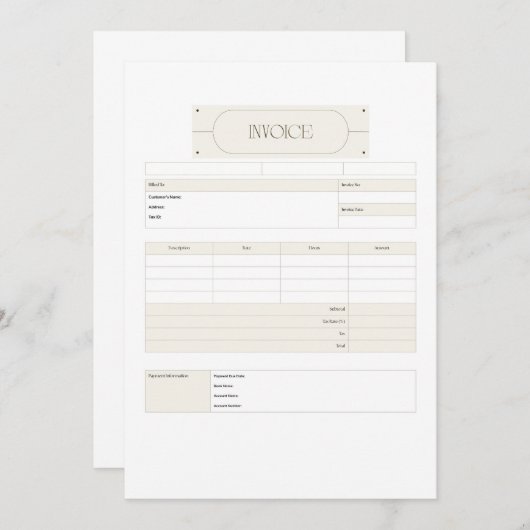 Factuur Sjabloon Schattige Small Business (Voorkant / Achterkant)