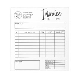 Factuurbestelformulier Aangepaste Logo Notitieblok