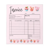 Factuurfactuur verkoopformulier Ontvangstdocument  Notitieblok (Voorkant)