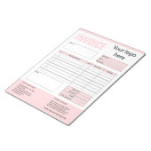 Factuurformulier Bedrijfstabel Voeg Logo-blocnote  Notitieblok (Schuin)