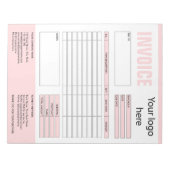 Factuurformulier Bedrijfstabel Voeg Logo-blocnote  Notitieblok (Voorkant)