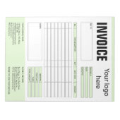 Factuurformulier Bedrijfstabel Voeg Logo-blocnote  Notitieblok (Voorkant)