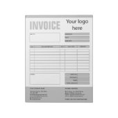 Factuurformulier Bedrijfstabel Voeg Logo-blocnote  Notitieblok (Linkerzijde)