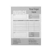 Factuurformulier Bedrijfstabel Voeg Logo-blocnote  Notitieblok (Linkerzijde)