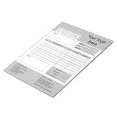 Factuurformulier Bedrijfstabel Voeg Logo-blocnote  Notitieblok (Schuin)