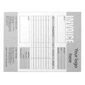 Factuurformulier Bedrijfstabel Voeg Logo-blocnote  Notitieblok (Voorkant)