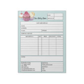 Factuurformulier voor gebak Verkoop van gebak - fa Notitieblok (Linkerzijde)