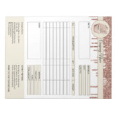 Factuurformulier voor taarten Zakelijk offertedocu Notitieblok (Voorkant)