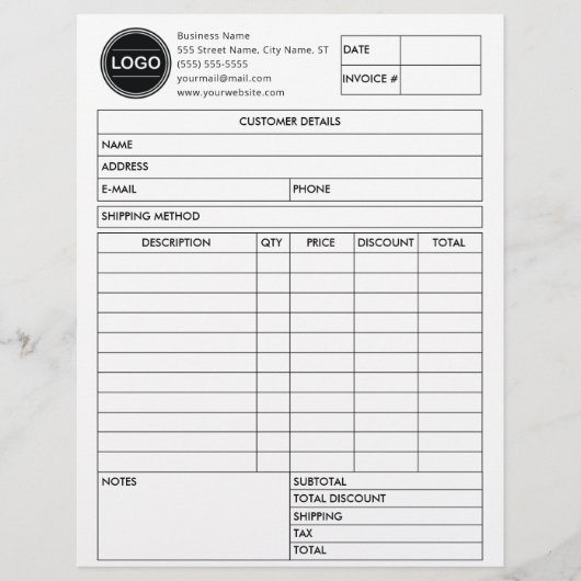 Factuurformulier voor zakelijke verkoop, Logo toev Flyer (Voorkant)