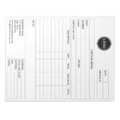 Factuurformulier voor zakelijke verkoop, Logo toev Notitieblok (Voorkant)