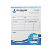 Factuurformulier voor zwembaddiensten notitieblok (Linkerzijde)