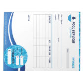 Factuurformulier voor zwembaddiensten notitieblok (Voorkant)