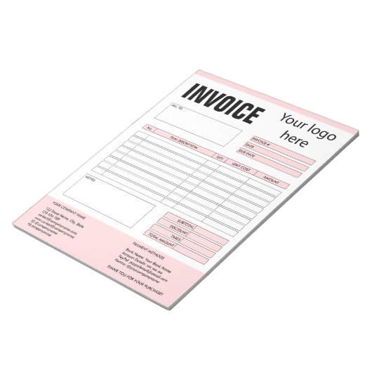 Factuurformulier Zakelijke Offerte Logo toevoegen Notitieblok (Schuin)