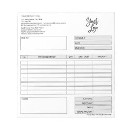 Factuurformulier Zakelijke offerte logo toevoegen  Notitieblok