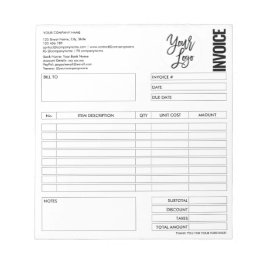 Factuurformulier Zakelijke Offerte Logo toevoegen  Notitieblok