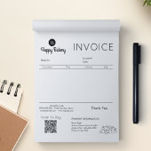 Factuurverkoopbon Bakkerijpictogrammen voor kleine Notitieblok