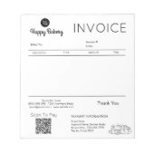 Factuurverkoopbon Bakkerijpictogrammen voor kleine Notitieblok (Voorkant)