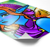 Fada azul elfa foto afdruk (Hoek)