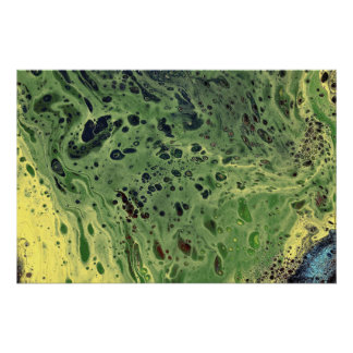 Fade Away 3 Vet Groen Abstract Poster Print