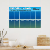 Fade blue Employee van de de fotovertoning van de  Poster (Keuken)