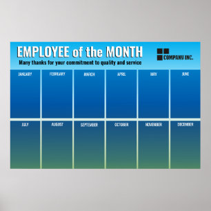 Fade blue Employee van de de fotovertoning van de  Poster