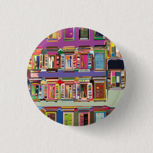 Fade voor de bouw met Multicolore-ramen Ronde Button 3,2 Cm