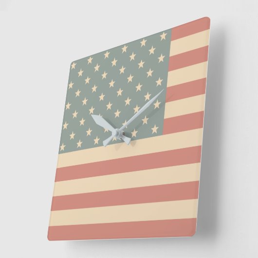 Faded American Flag Wandklok (Hoek)