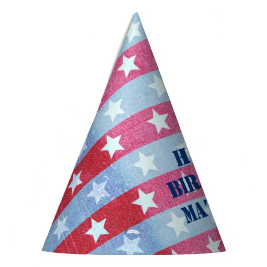 Faded Amerikaanse vlag- en Stripespatriottisch Feesthoedjes (Links)