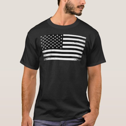 Faded Amerikaanse vlag Essential T-Shirt (Voorkant)