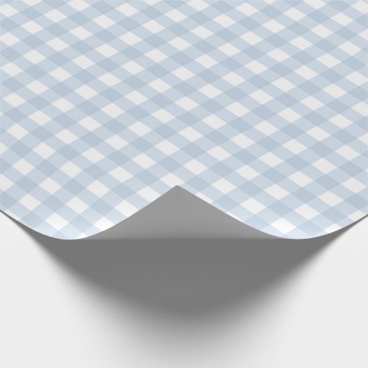 Faded blauwe denim gekleurd Classic Gingham Patter Cadeaupapier (Hoek)