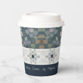 Faded Blauwe Floral Papieren Bekers (Links)