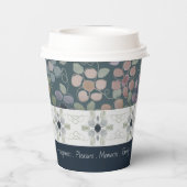 Faded Blauwe Floral Papieren Bekers (Achterkant)